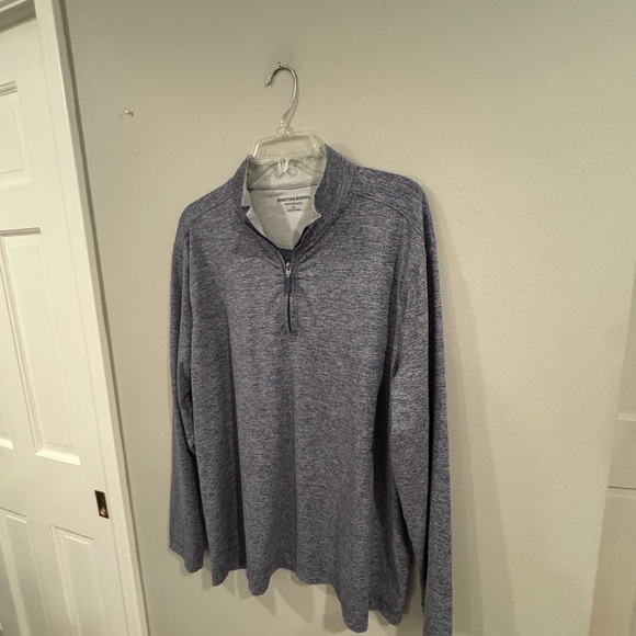 Johnston & Murphy Shirt Men XL Blue Quarter Zip Solid Pullover Performance - Picture 3 of 6